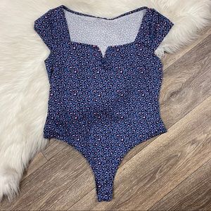 Abound Notch Neck Cap Sleeve Animal Print Bodysuit